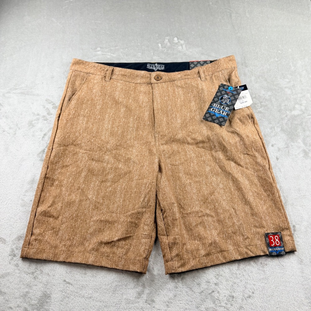 Blue Gear Men's Size 38‎ Flat Front Casual Shorts Tan Textured NWT